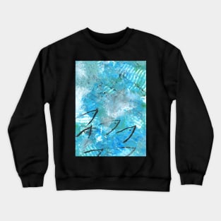 Art Acrylic artwork painting fish sea Crewneck Sweatshirt